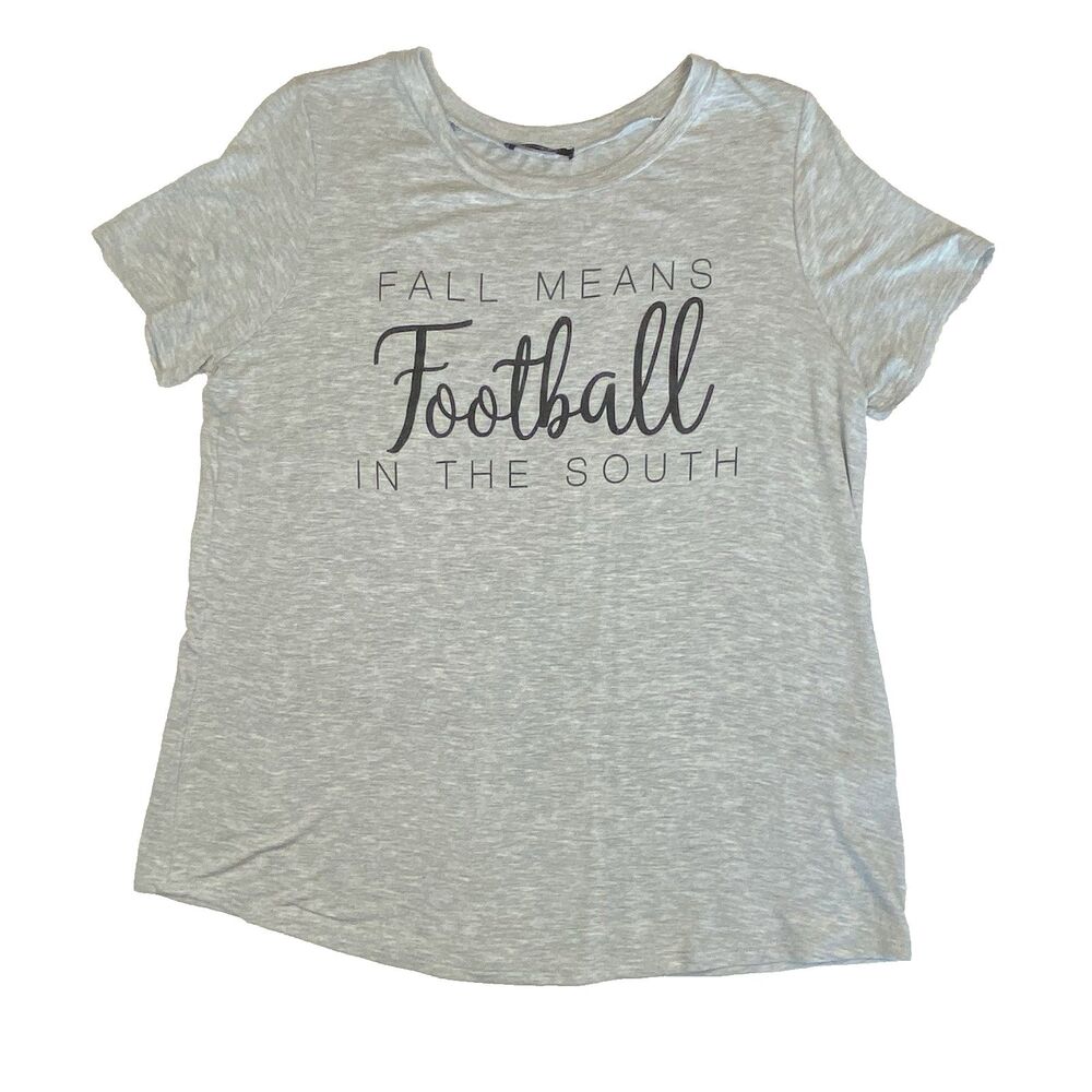 Fall Means Football in the South Short Sleeve Womens T-shirt size M